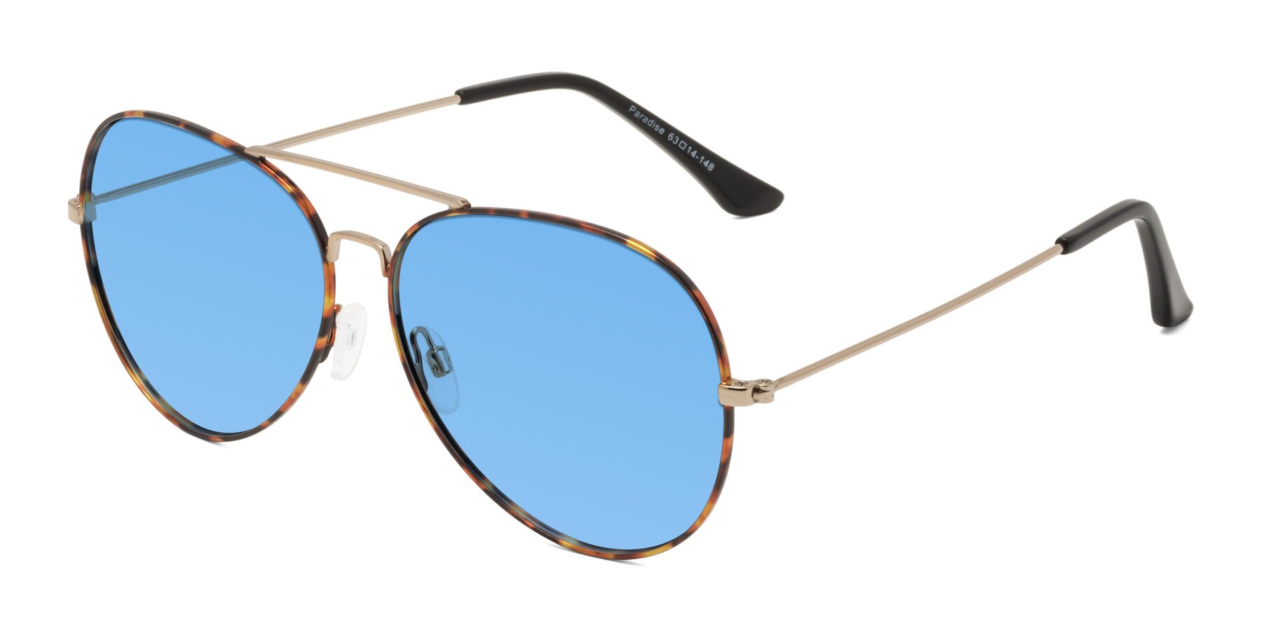 Angle of Paradise in Tortoise with Medium Blue Tinted Lenses