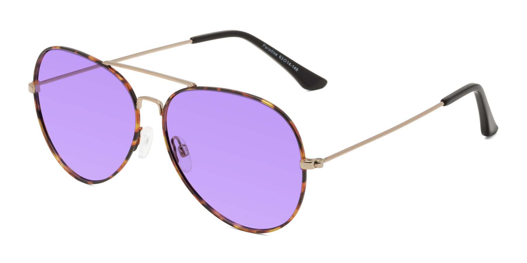 Angle of Paradise in Tortoise with Medium Purple Tinted Lenses