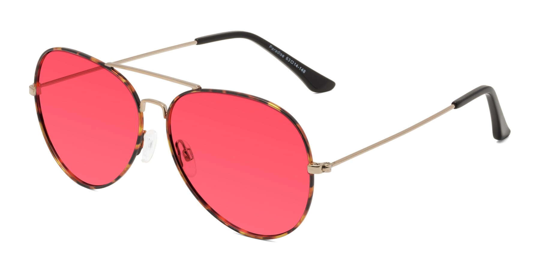 Angle of Paradise in Tortoise with Red Tinted Lenses