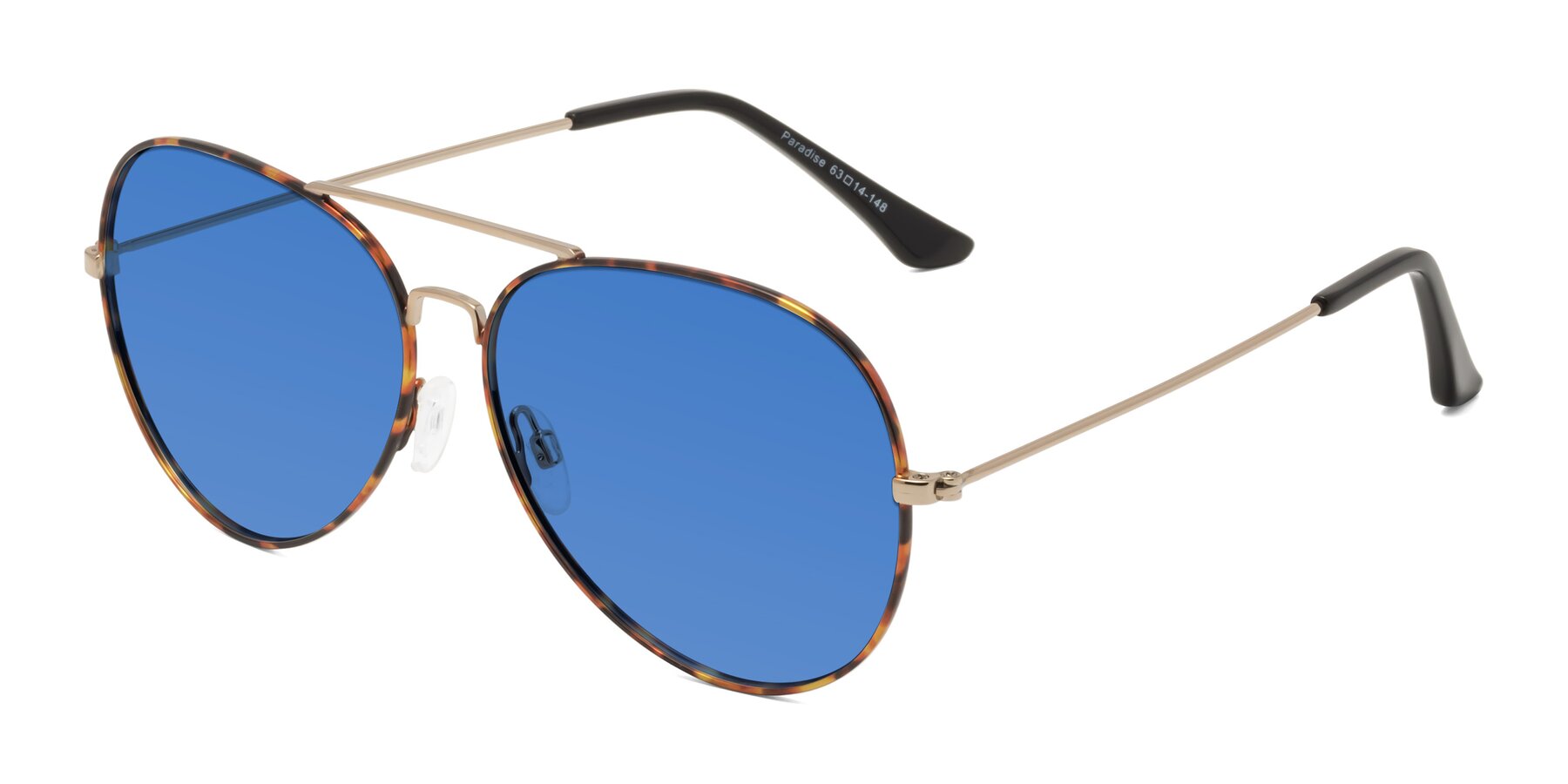 Angle of Paradise in Tortoise with Blue Tinted Lenses