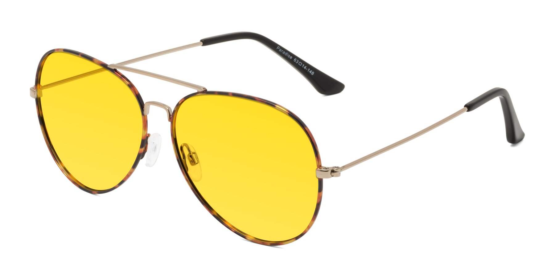 Angle of Paradise in Tortoise with Yellow Tinted Lenses