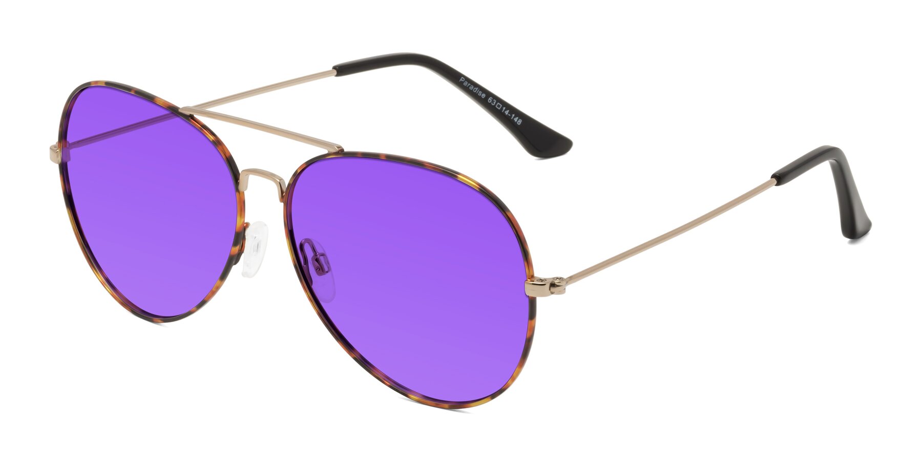 Angle of Paradise in Tortoise with Purple Tinted Lenses