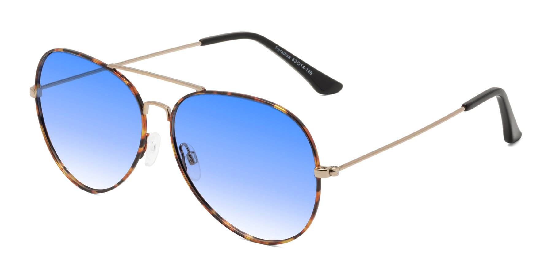 Angle of Paradise in Tortoise with Blue Gradient Lenses