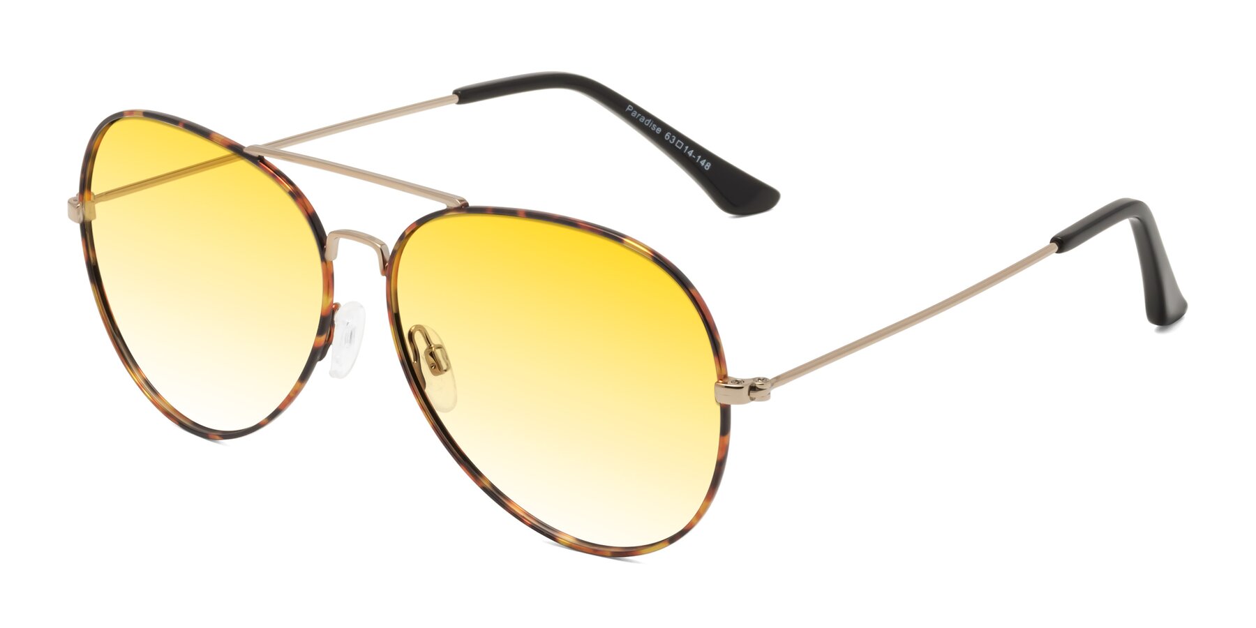 Angle of Paradise in Tortoise with Yellow Gradient Lenses