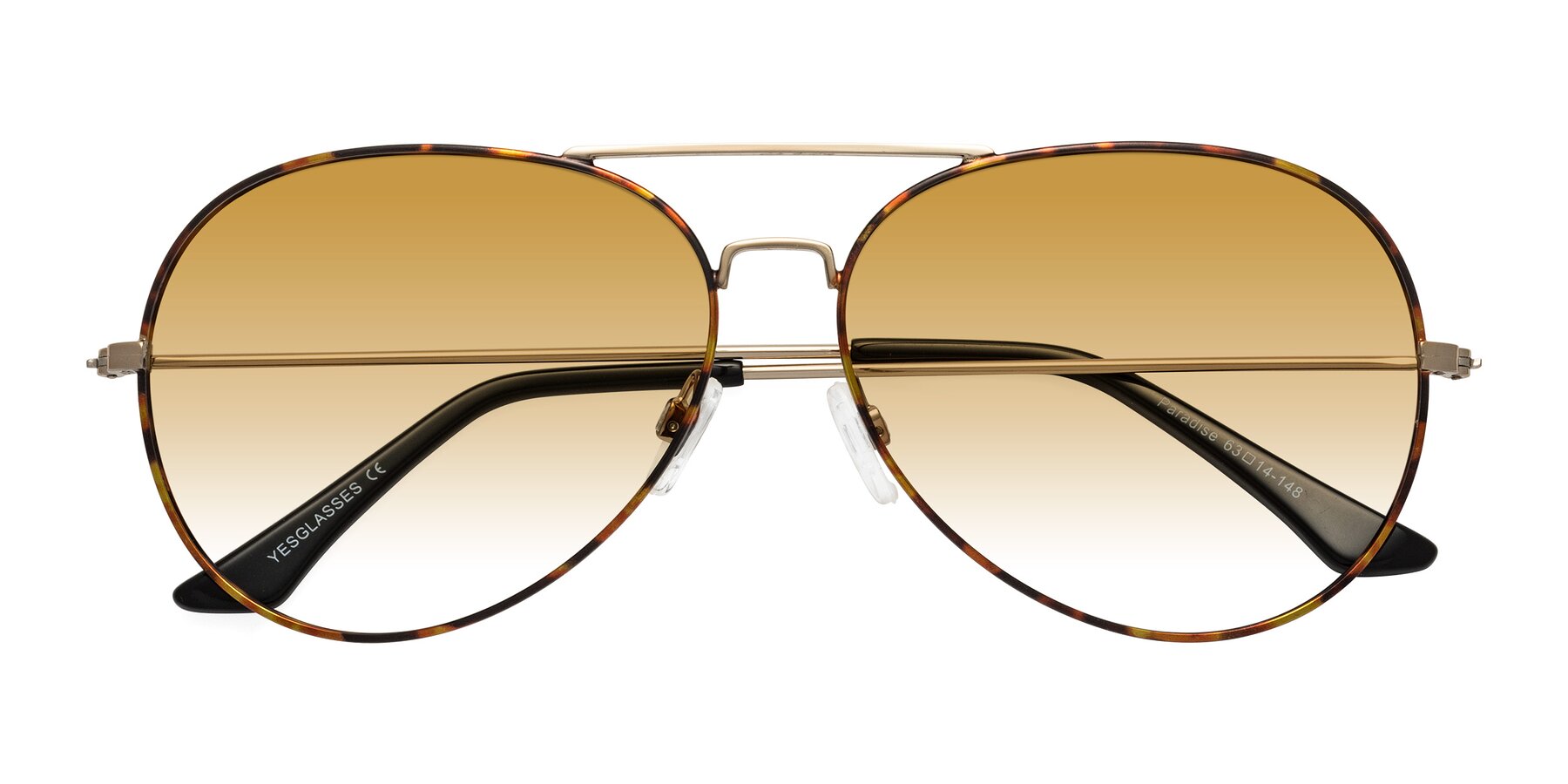 Folded Front of Paradise in Tortoise with Champagne Gradient Lenses