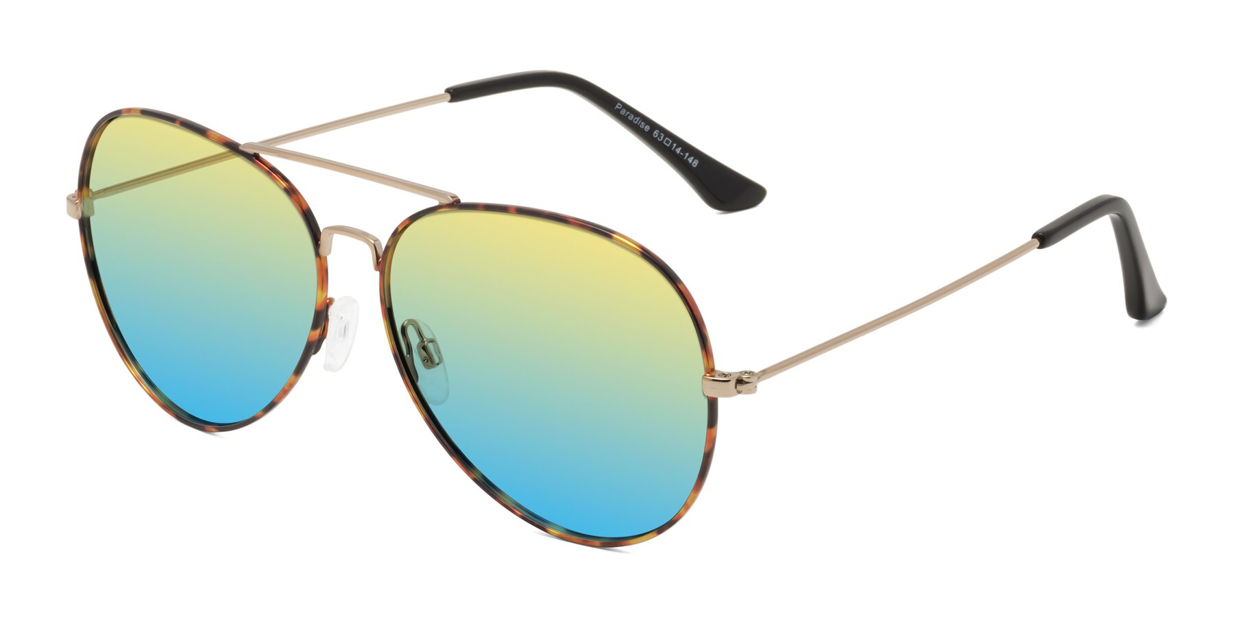 Angle of Paradise in Tortoise with Yellow / Blue Gradient Lenses