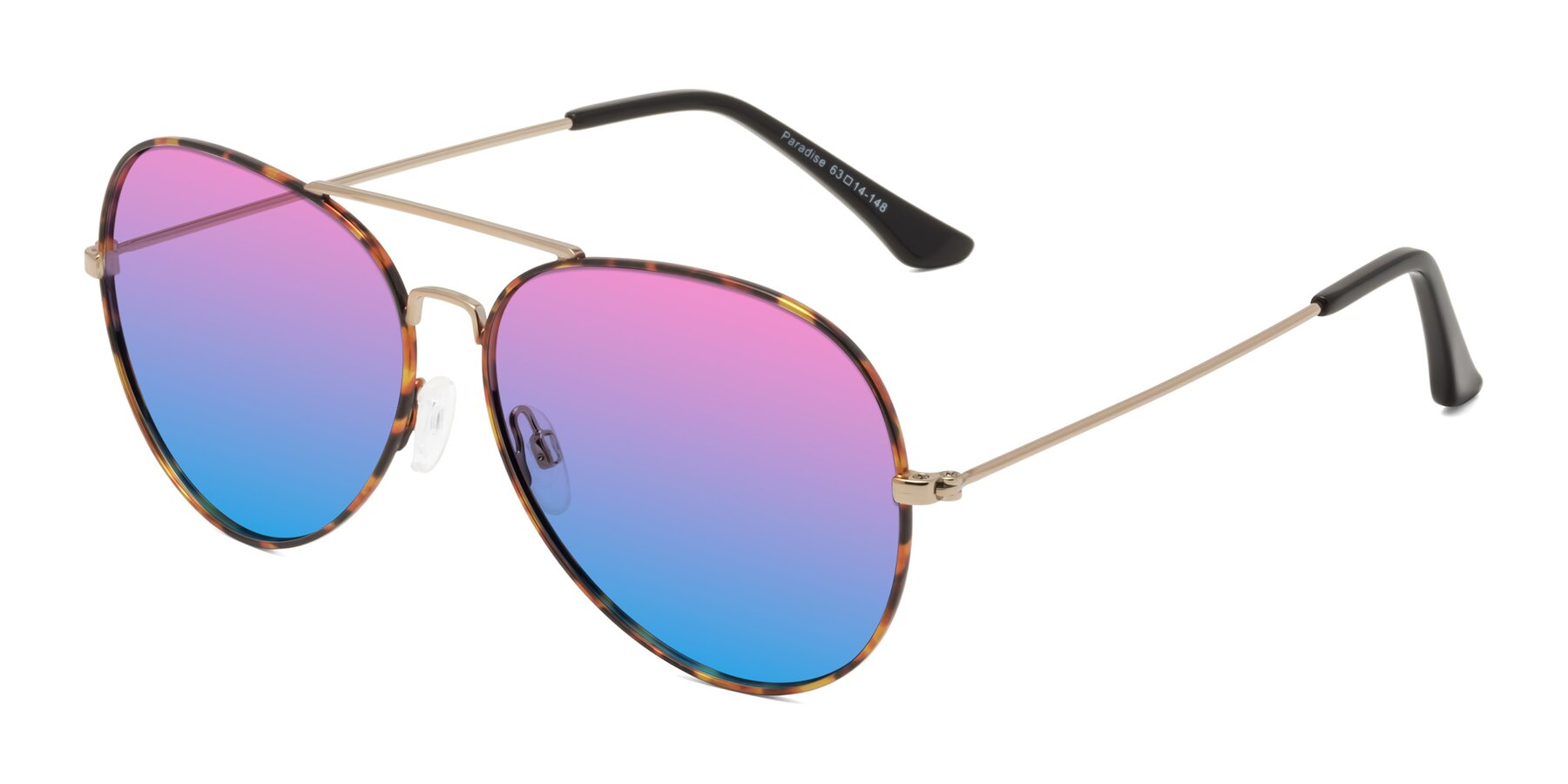 Angle of Paradise in Tortoise with Pink / Blue Gradient Lenses