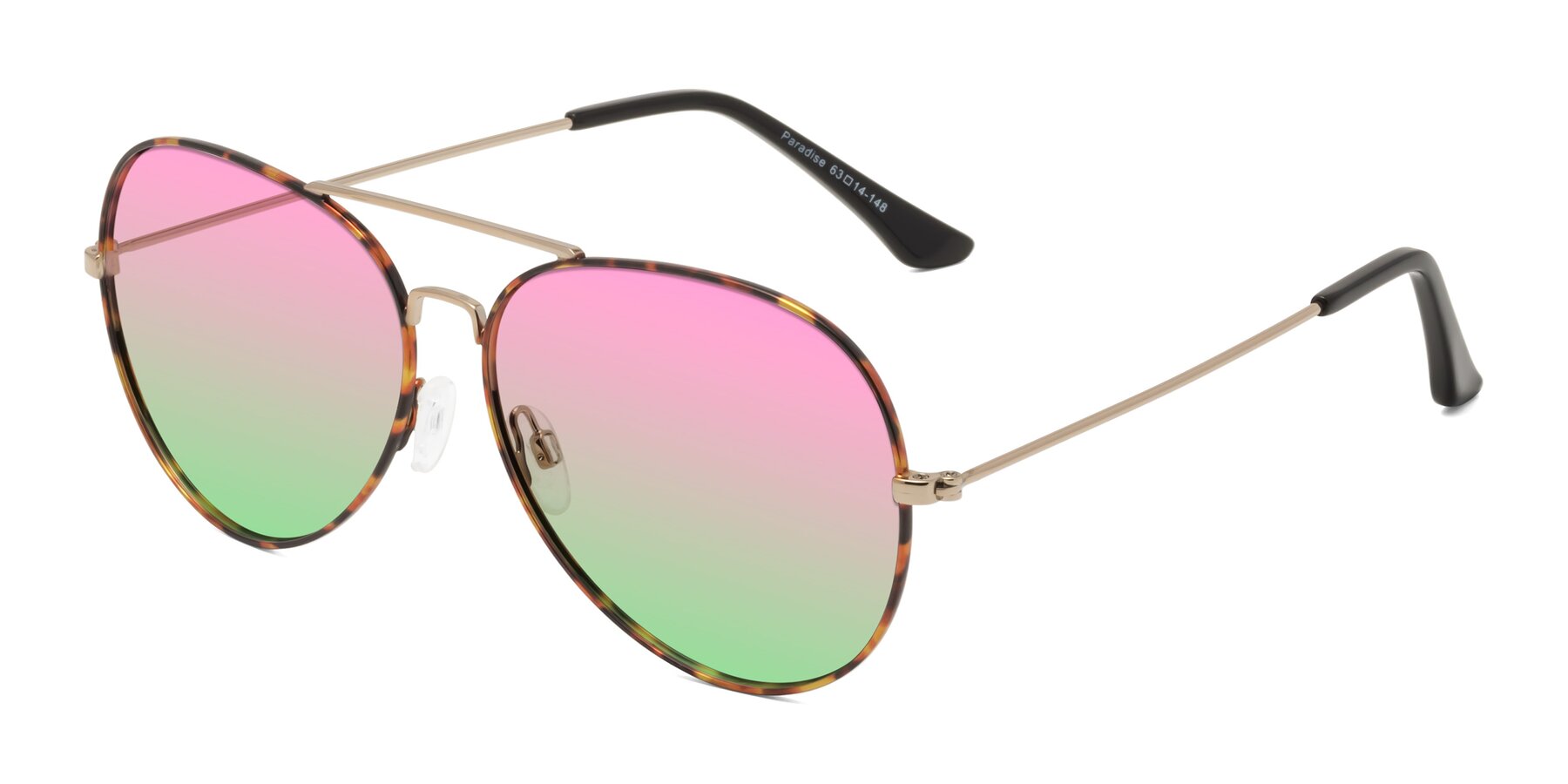 Angle of Paradise in Tortoise with Pink / Green Gradient Lenses