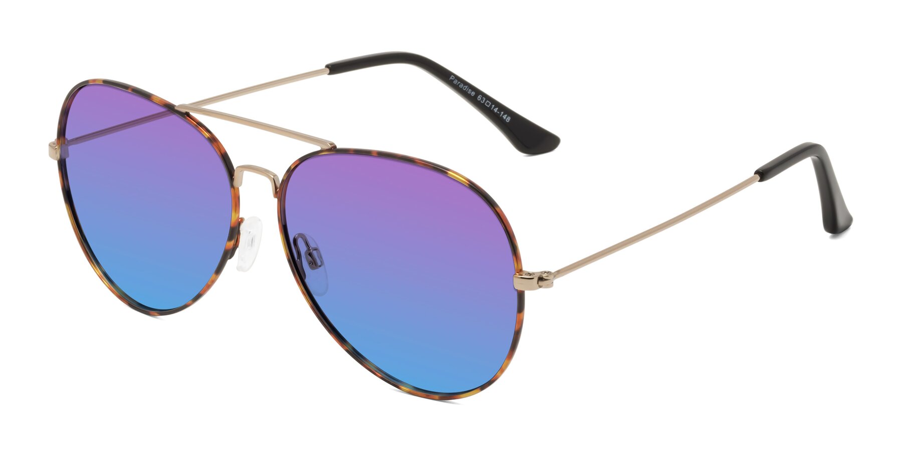 Angle of Paradise in Tortoise with Purple / Blue Gradient Lenses