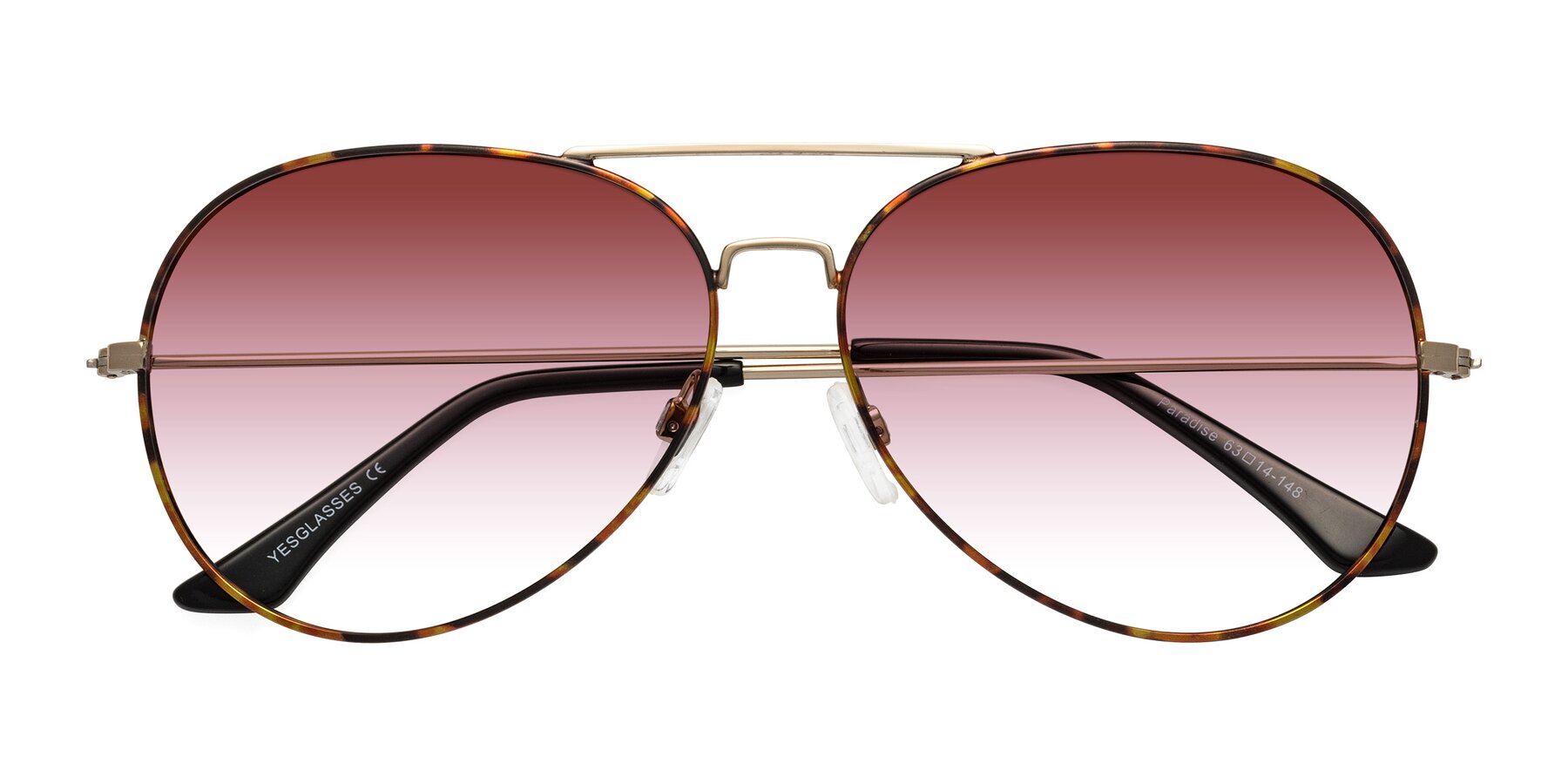 Folded Front of Paradise in Tortoise with Garnet Gradient Lenses