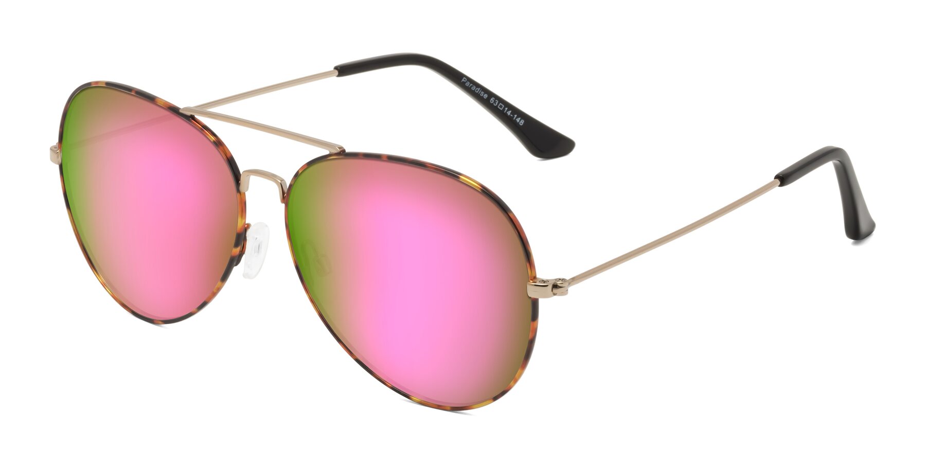 Angle of Paradise in Tortoise with Pink Mirrored Lenses