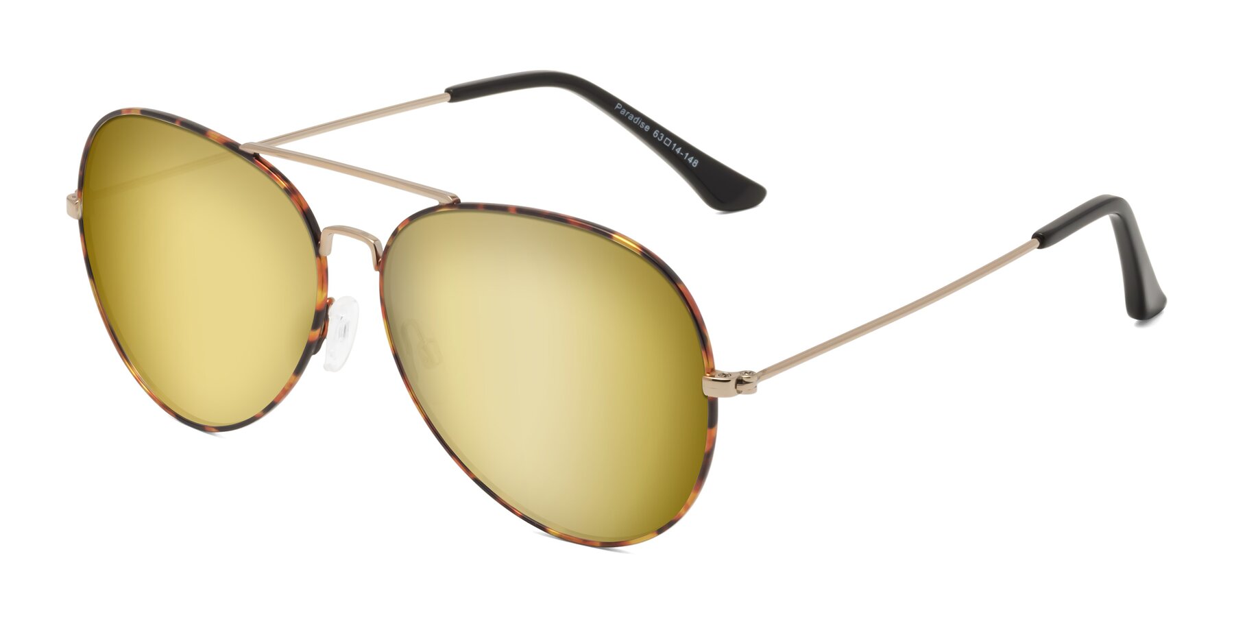 Angle of Paradise in Tortoise with Gold Mirrored Lenses