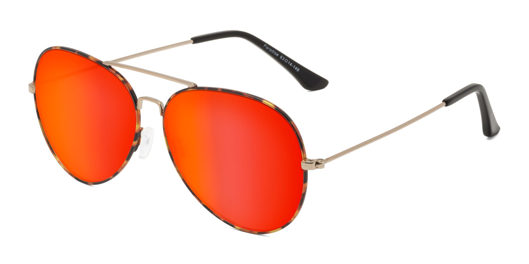 Angle of Paradise in Tortoise with Red Gold Mirrored Lenses