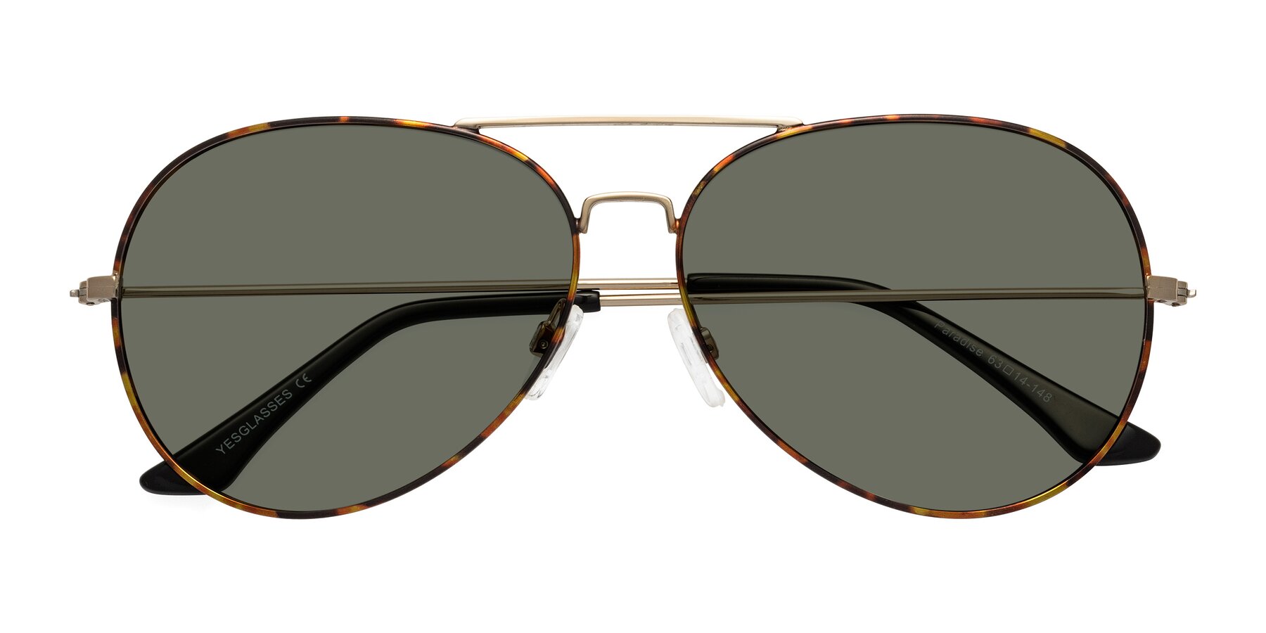 Folded Front of Paradise in Tortoise with Gray Polarized Lenses