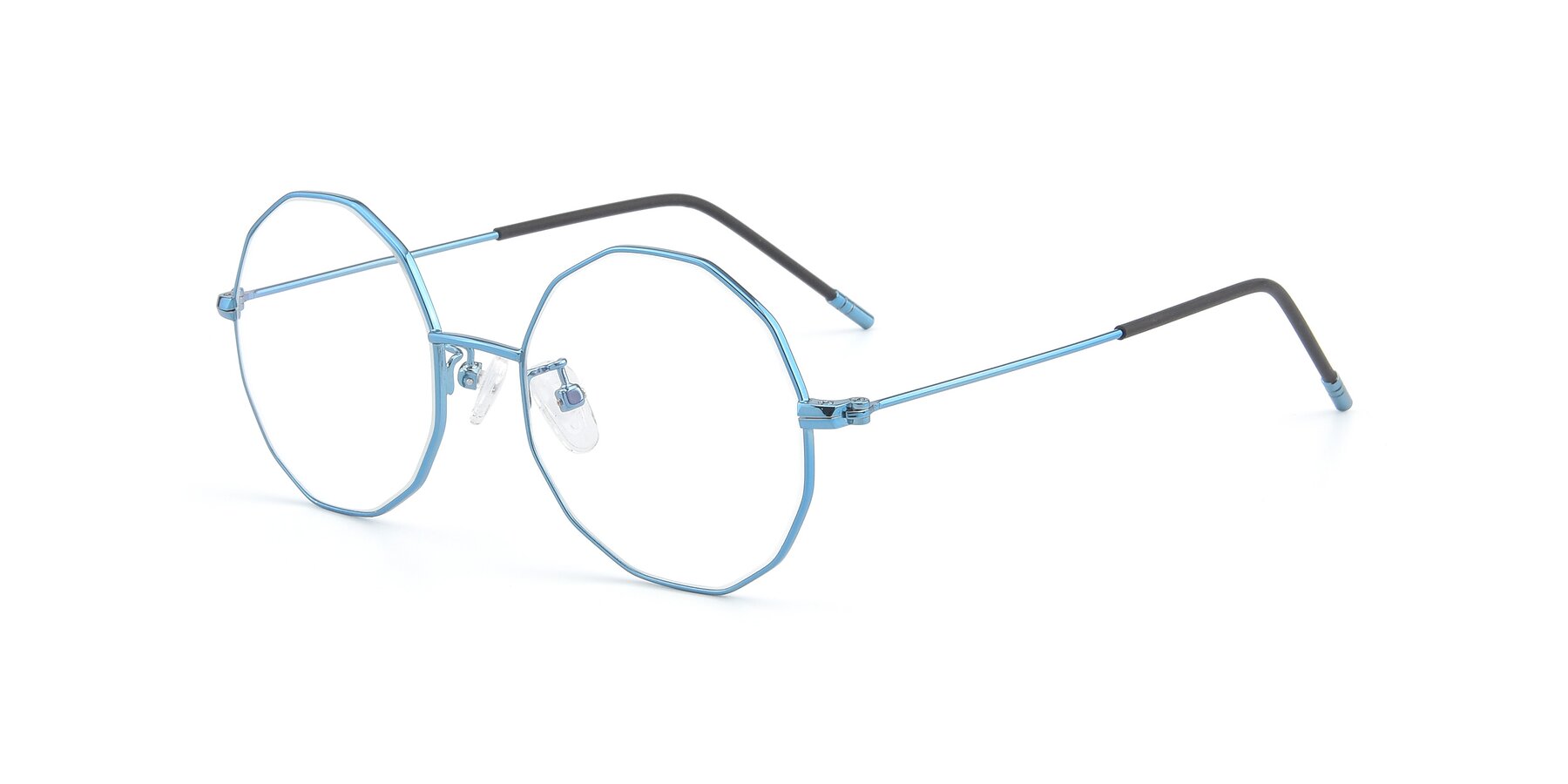Angle of Dreamer in Blue with Clear Reading Eyeglass Lenses