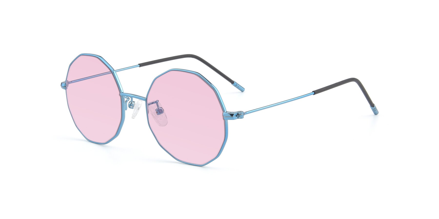 Angle of Dreamer in Blue with Light Pink Tinted Lenses
