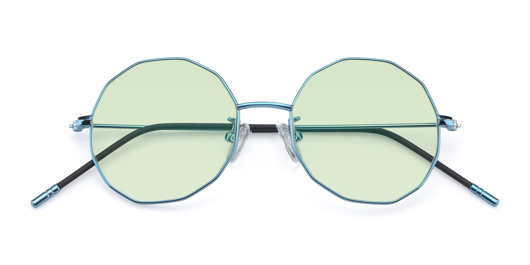 Folded Front of Dreamer in Blue with Light Green Tinted Lenses