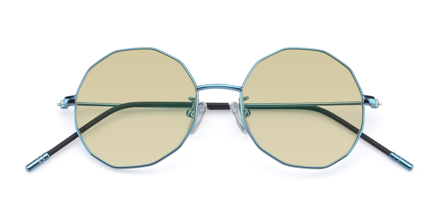 Folded Front of Dreamer in Blue with Light Champagne Tinted Lenses