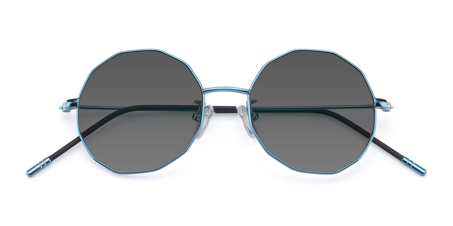 Folded Front of Dreamer in Blue with Medium Gray Tinted Lenses