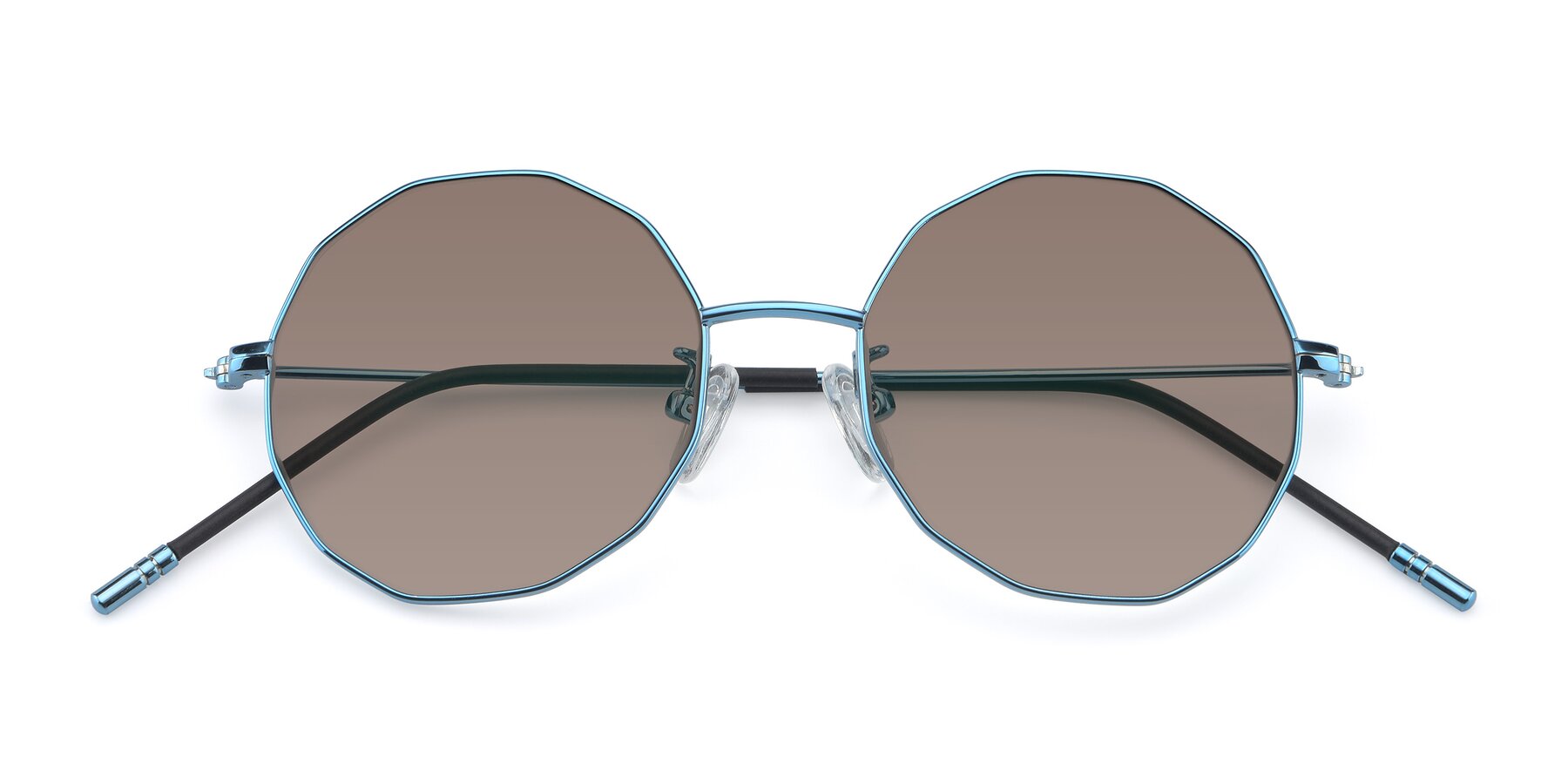Folded Front of Dreamer in Blue with Medium Brown Tinted Lenses