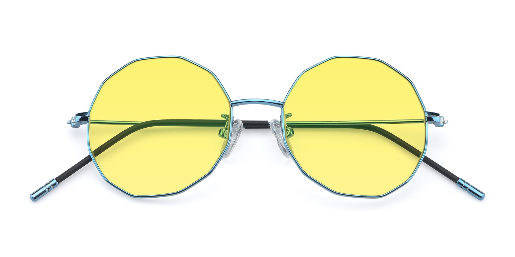 Folded Front of Dreamer in Blue with Medium Yellow Tinted Lenses