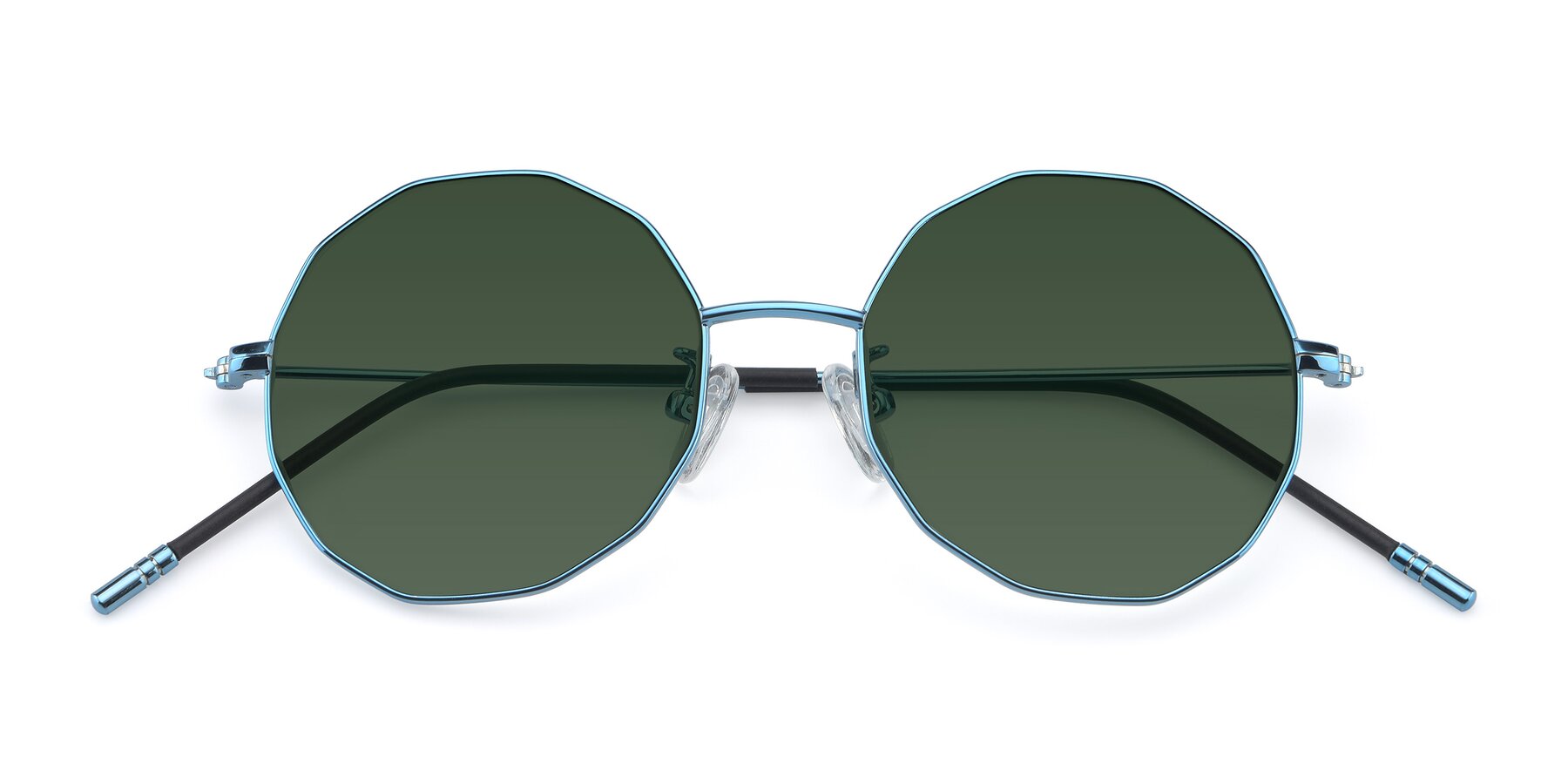 Folded Front of Dreamer in Blue with Green Tinted Lenses