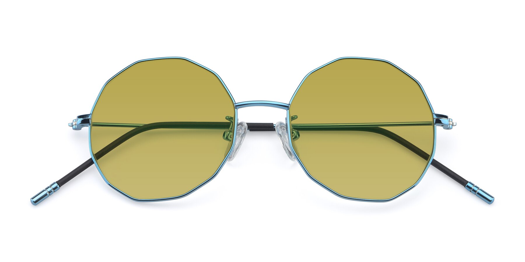 Folded Front of Dreamer in Blue with Champagne Tinted Lenses
