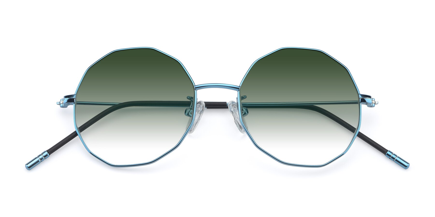 Folded Front of Dreamer in Blue with Green Gradient Lenses