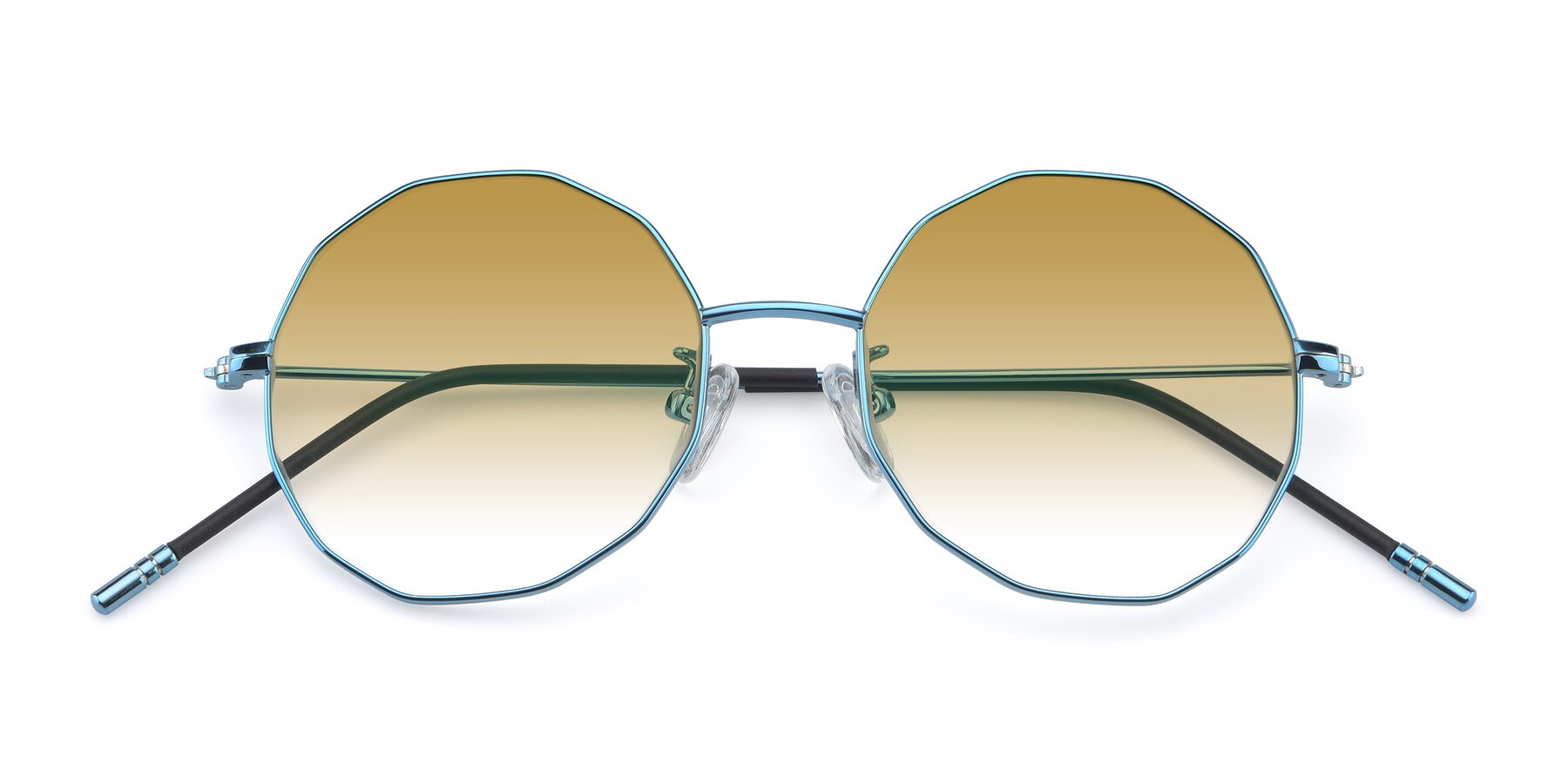 Folded Front of Dreamer in Blue with Champagne Gradient Lenses