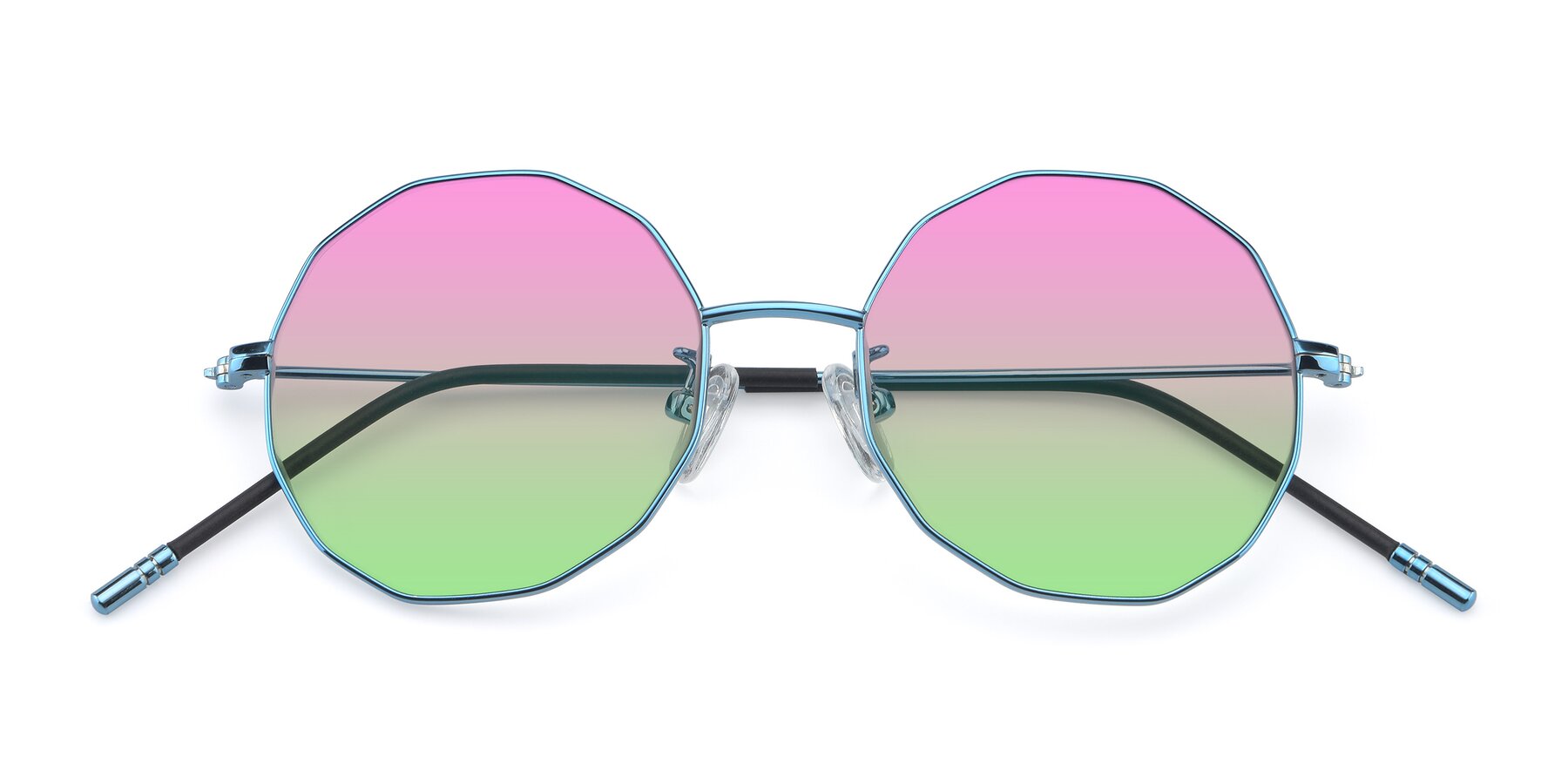 Folded Front of Dreamer in Blue with Pink / Green Gradient Lenses