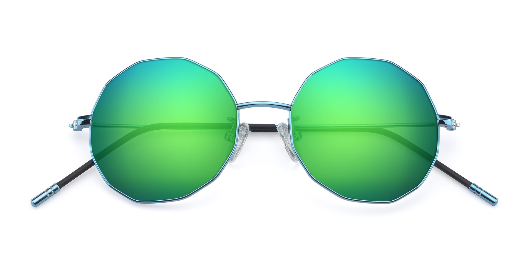 Folded Front of Dreamer in Blue with Green Mirrored Lenses