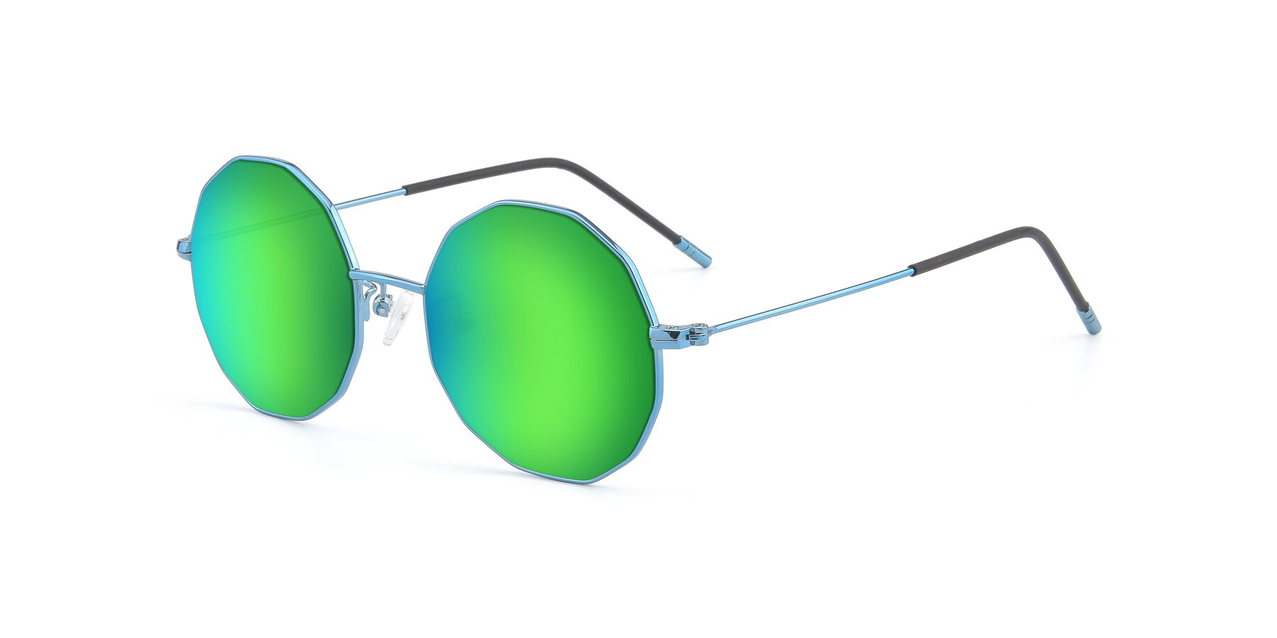 Angle of Dreamer in Blue with Green Mirrored Lenses