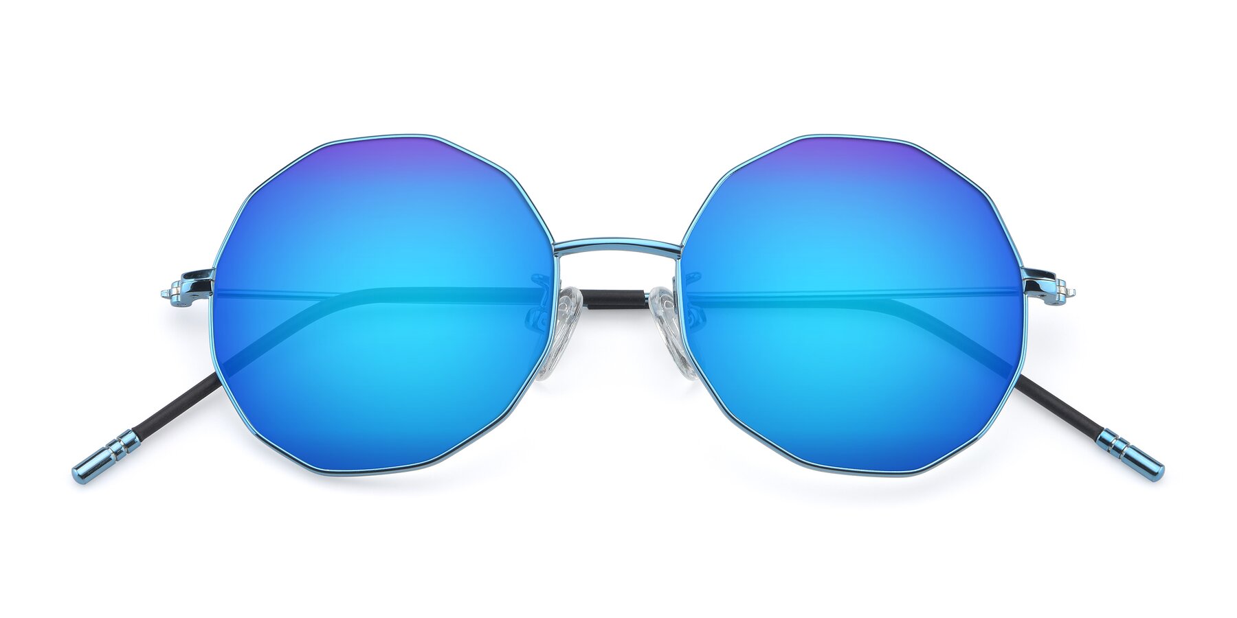 Folded Front of Dreamer in Blue with Blue Mirrored Lenses