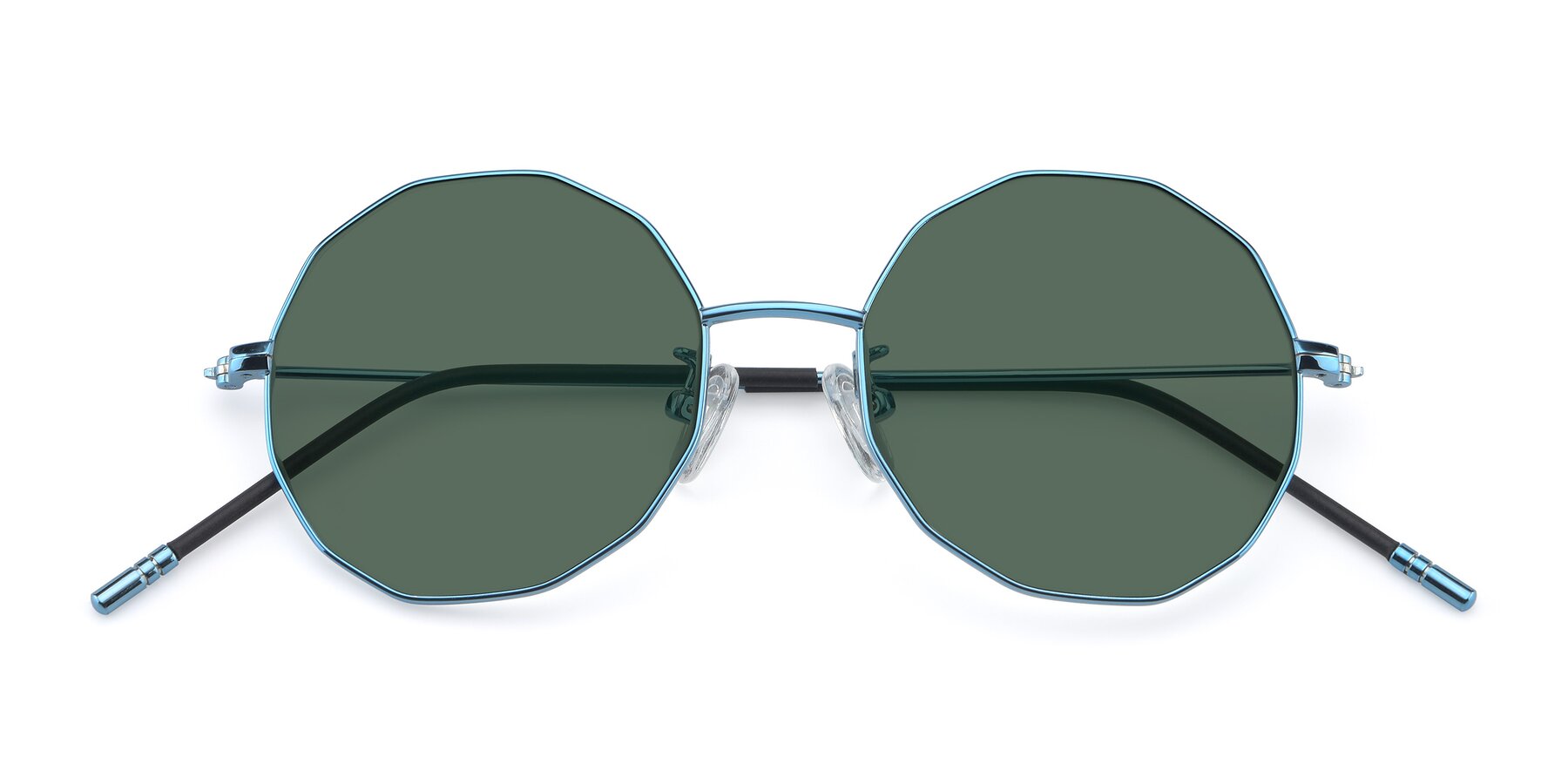 Folded Front of Dreamer in Blue with Green Polarized Lenses