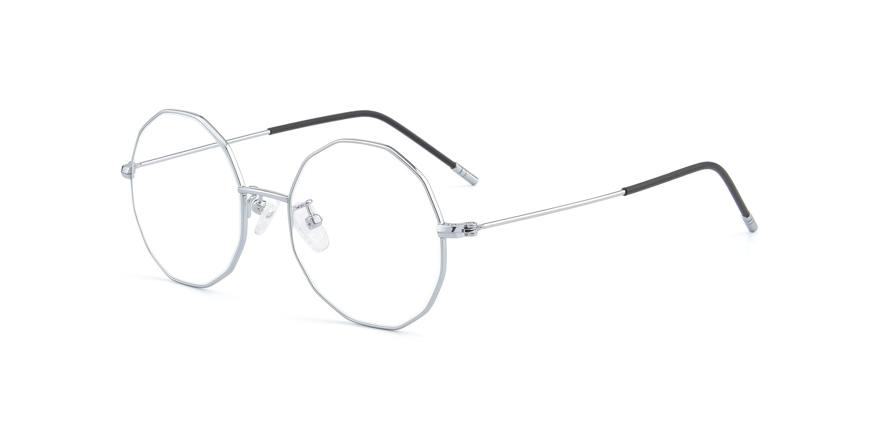 Angle of Dreamer in Silver with Clear Reading Eyeglass Lenses
