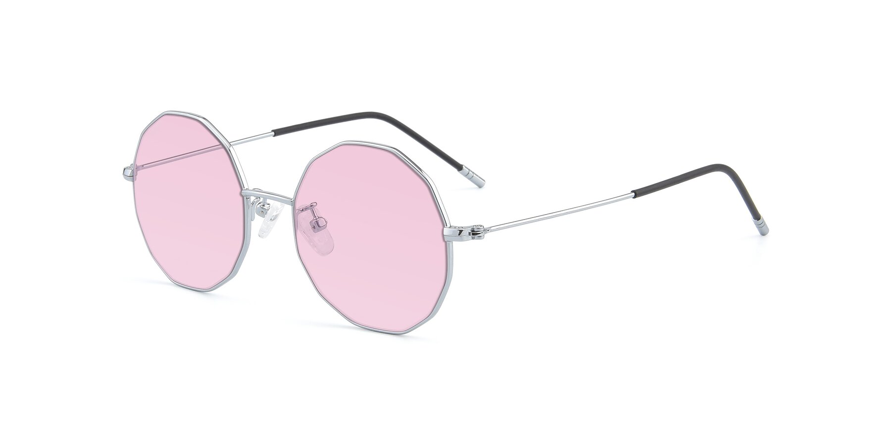 Angle of Dreamer in Silver with Light Pink Tinted Lenses