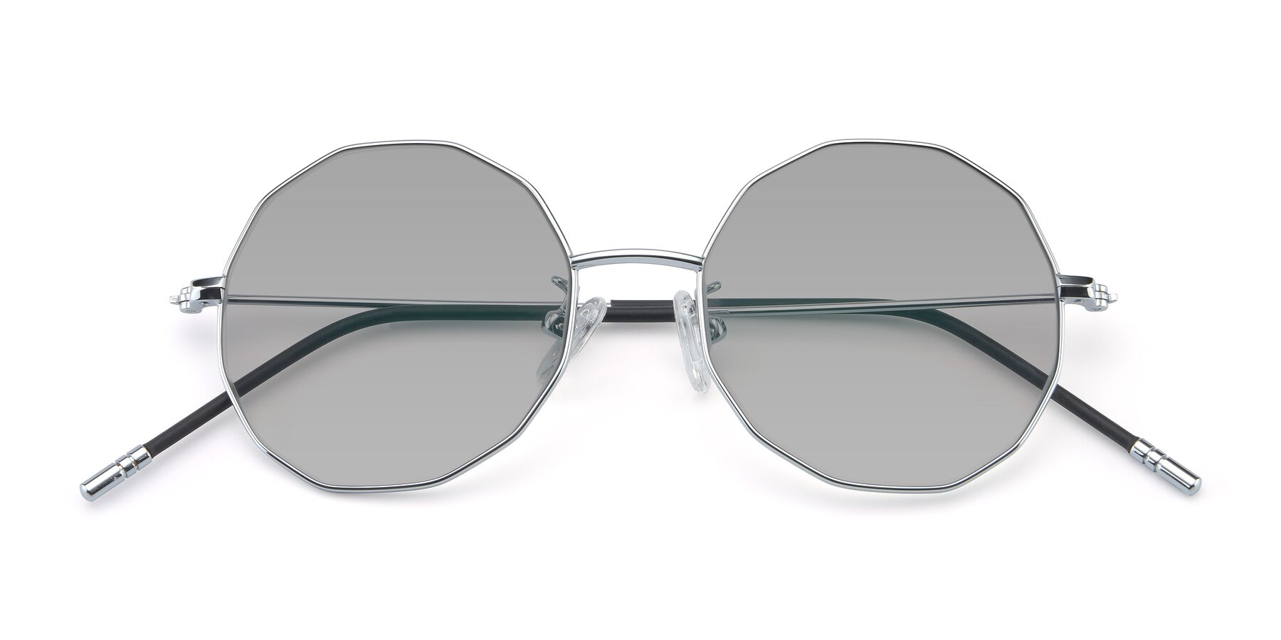 Folded Front of Dreamer in Silver with Light Gray Tinted Lenses