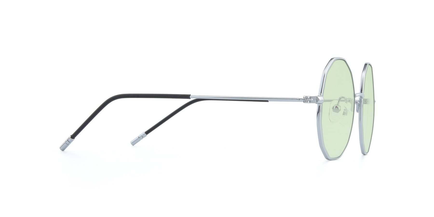 Side of Dreamer in Silver with Light Green Tinted Lenses