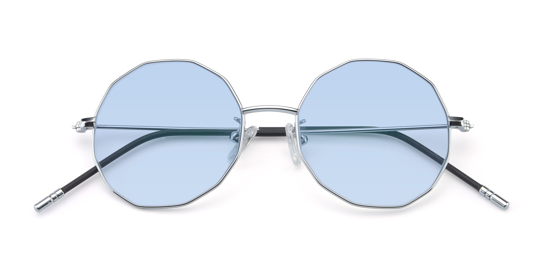Folded Front of Dreamer in Silver with Light Blue Tinted Lenses