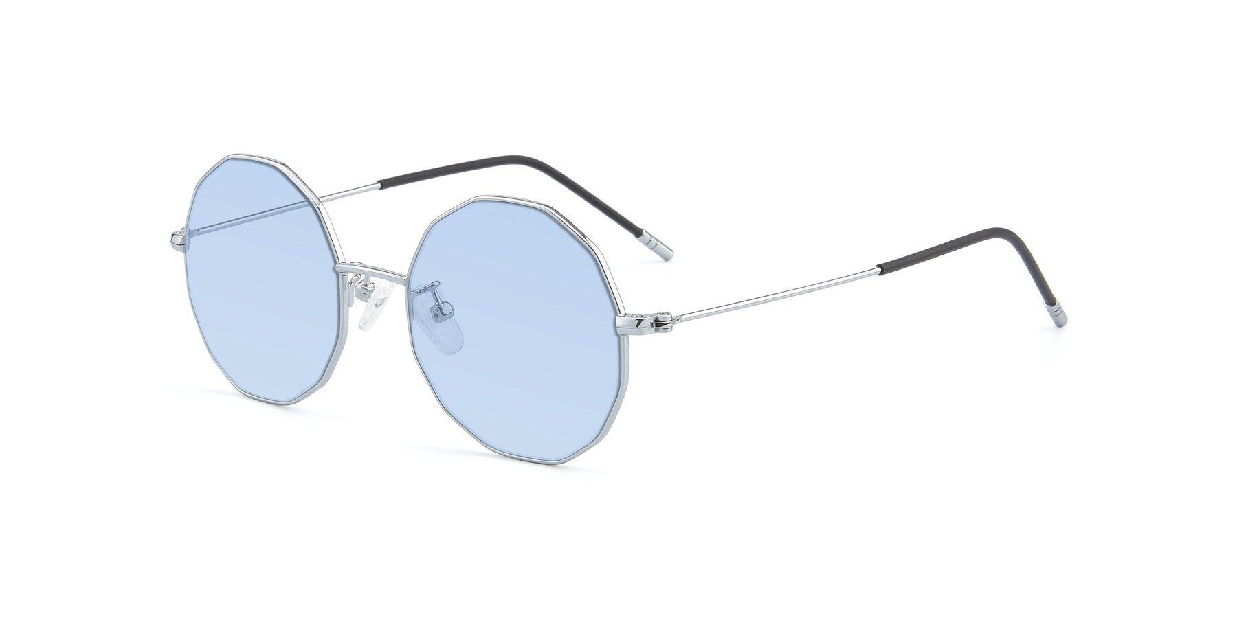 Angle of Dreamer in Silver with Light Blue Tinted Lenses