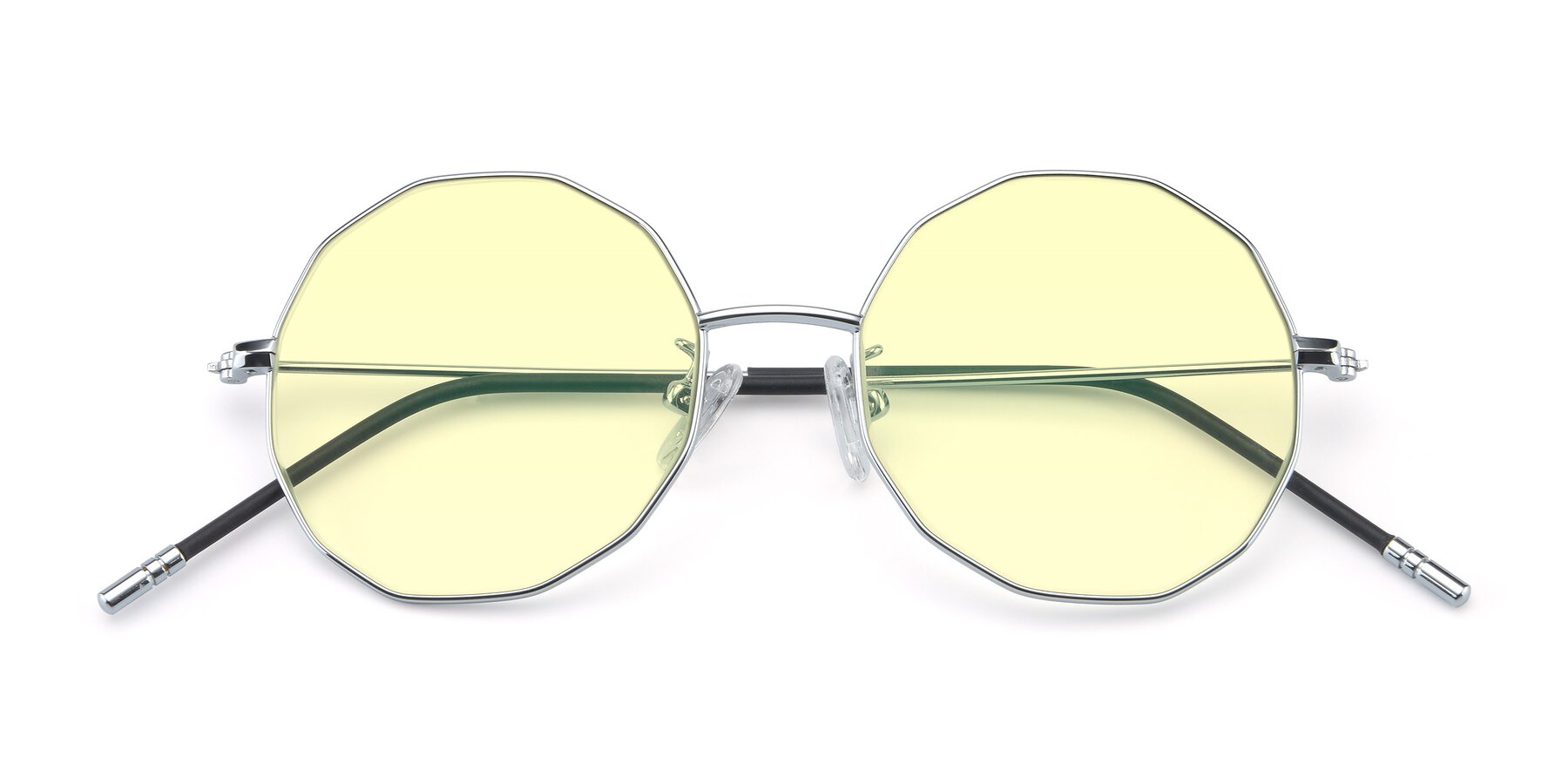 Folded Front of Dreamer in Silver with Light Yellow Tinted Lenses