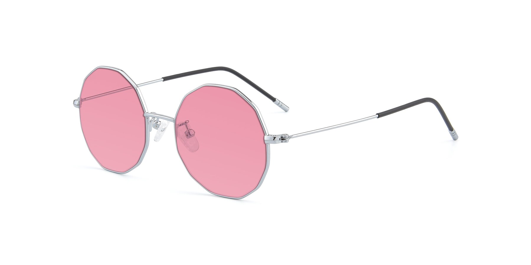 Angle of Dreamer in Silver with Pink Tinted Lenses