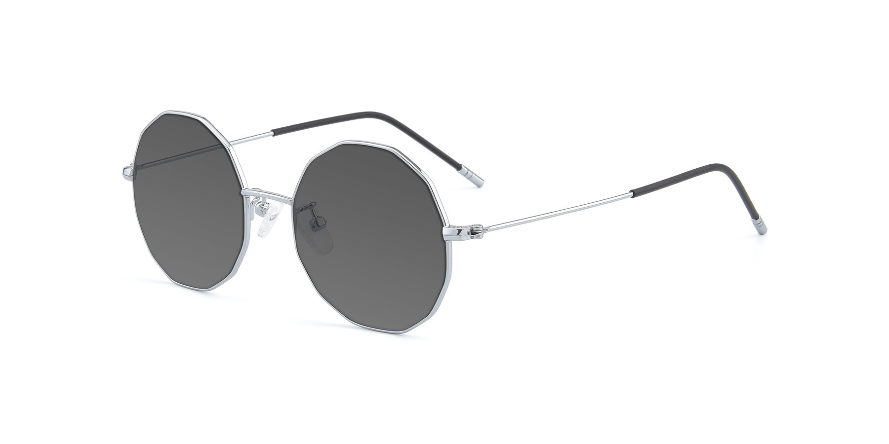 Angle of Dreamer in Silver with Medium Gray Tinted Lenses