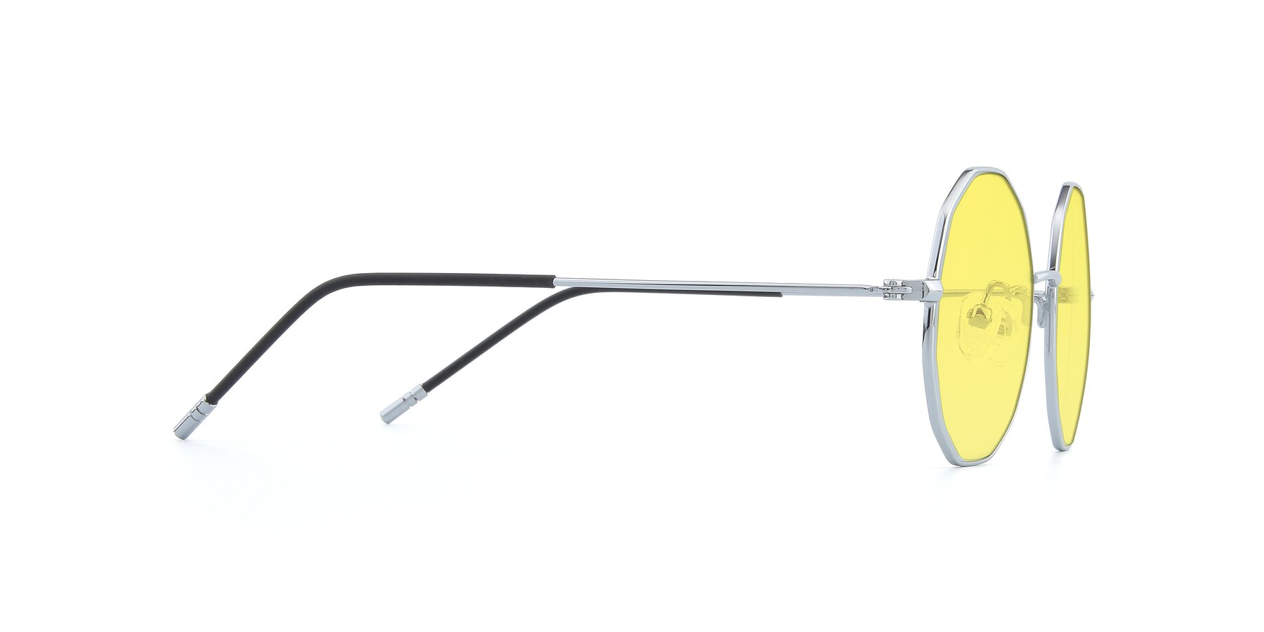 Side of Dreamer in Silver with Medium Yellow Tinted Lenses