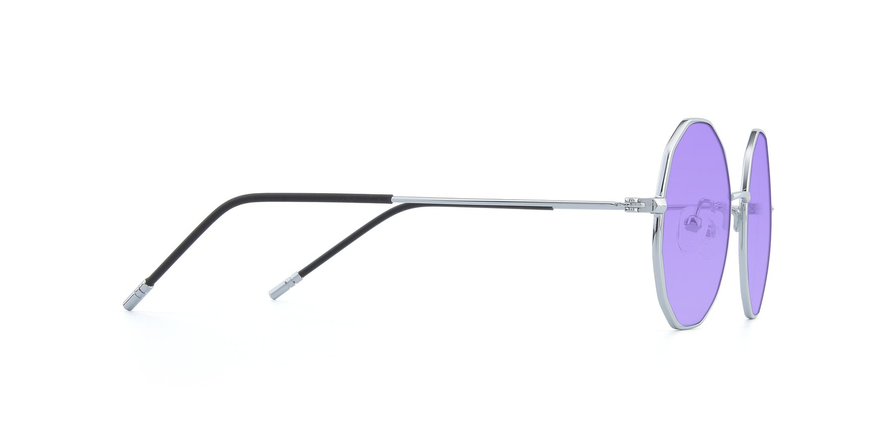 Side of Dreamer in Silver with Medium Purple Tinted Lenses