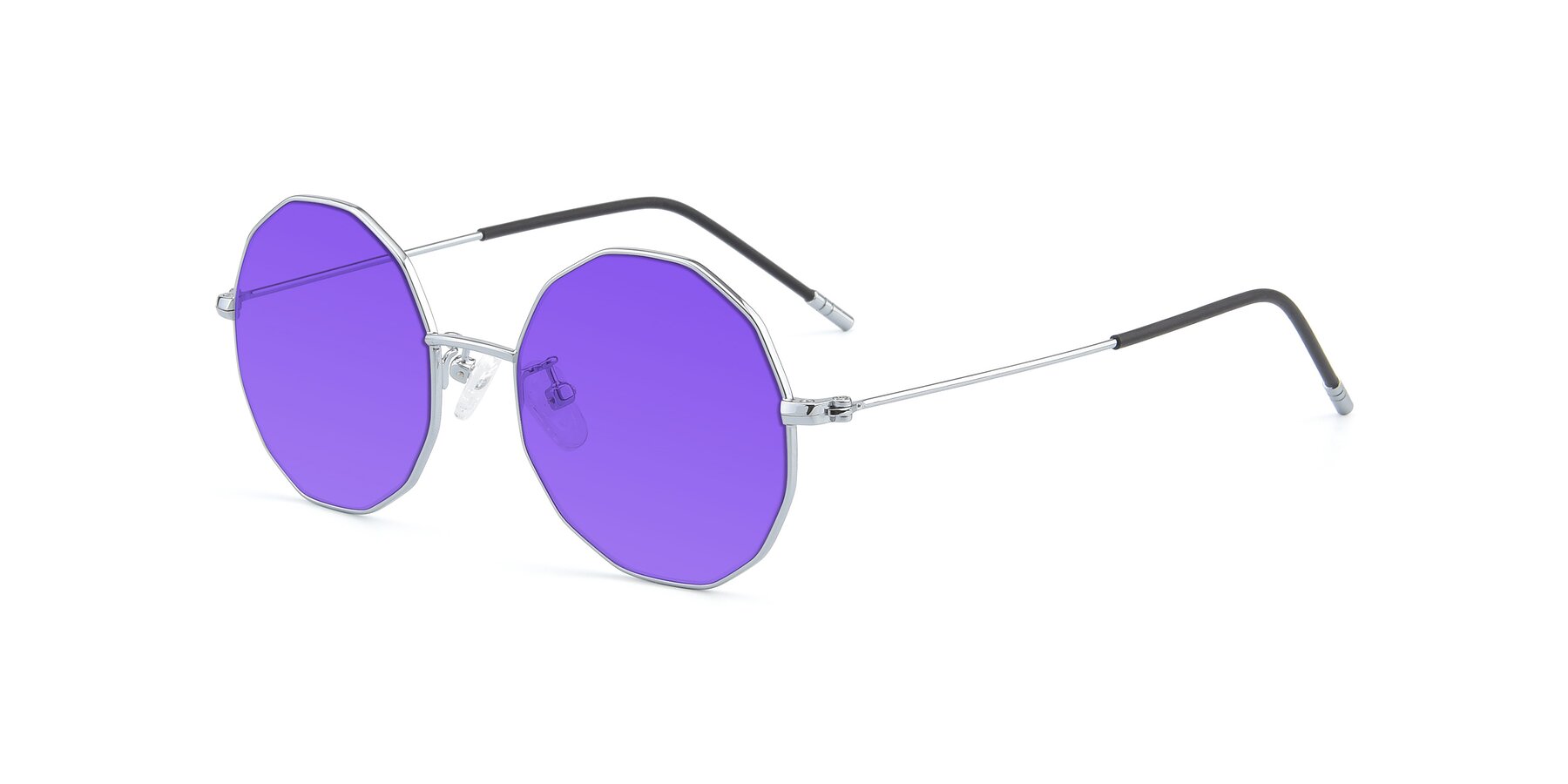 Angle of Dreamer in Silver with Purple Tinted Lenses