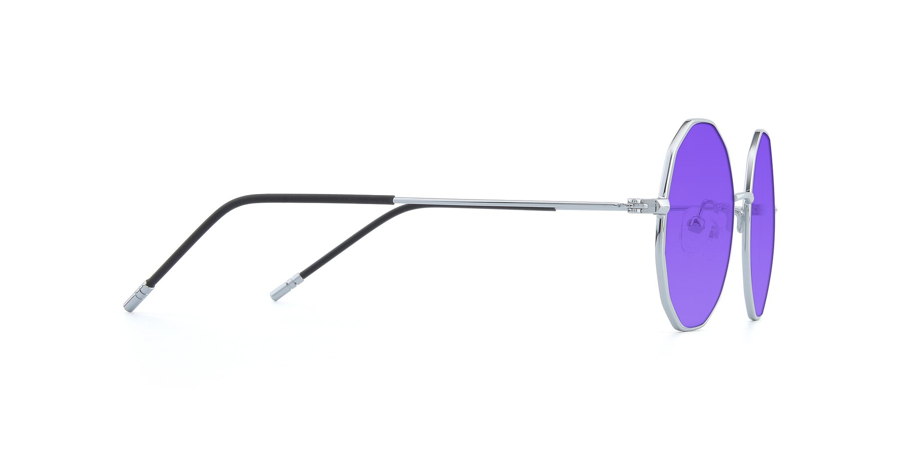 Side of Dreamer in Silver with Purple Tinted Lenses