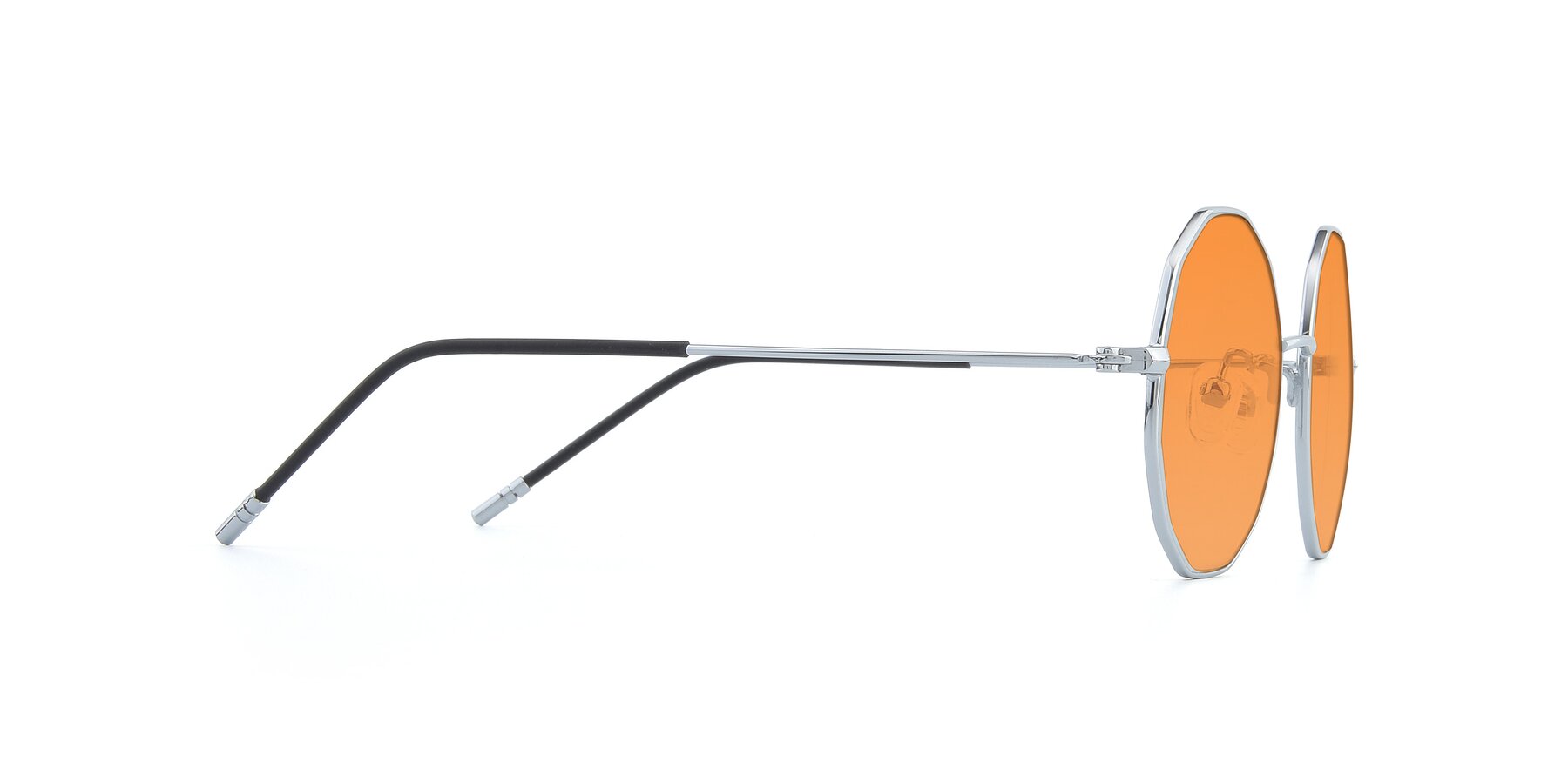 Side of Dreamer in Silver with Orange Tinted Lenses