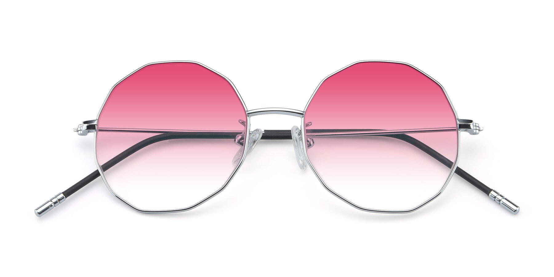 Folded Front of Dreamer in Silver with Pink Gradient Lenses