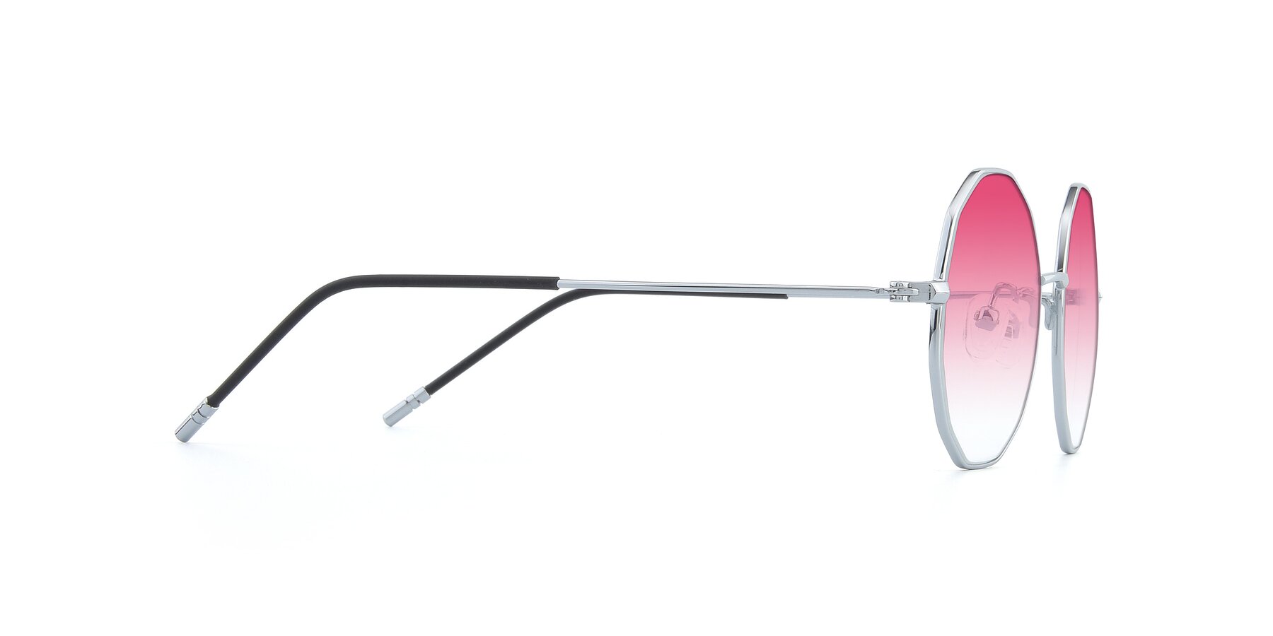 Side of Dreamer in Silver with Pink Gradient Lenses
